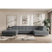 altdecor Ecksofa COMA U Cord 3-Sitzer Dunkelgrau
