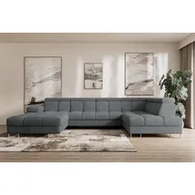 altdecor Ecksofa COMA U Cord 3-Sitzer Dunkelgrau