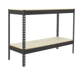 SimonRack Metallregal ohne Schrauben mit Simonforte 2 Regale 2 Regale. Anthrazit/Holz 900x1500x450 mm