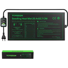 VIVOSUN Anzucht-Heizmatte mit digitalem Dual-Display-Thermostat, 25x53 cm