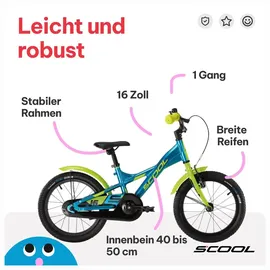 S'COOL XXlite 16 Zoll RH 31 cm blau/grün