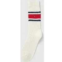 Socken mit Label-Stitching, Weiss, 39-42