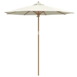 vidaXL Garten-Sonnenschirm Creme-weiß 240x260 cm Bambus