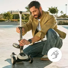 Kinderkraft Halley 2 Balance-Scooter 2-in-1, Sitz höhenverstellbar (25-33 cm), 4-Fach Verstellbarer Lenker, LED-Räder, klappbar, ab 18 Monate, rutschfeste Trittflächen, Grün