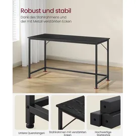 VASAGLE Schreibtisch 135 cm schwarz