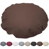 Nurtextil24 Kissen Rund 60cm Ø Durchmesser Braun 100% Baumwolle Bodenkissen Sitzkissen mit Füllkissen Rundkissen Stuhlkissen Bettkissen Sofakissen Kopfkissen Dekokissen Rückenkissen Waschbar