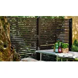 Rankgitter Tokyo - Schwarz - 180 x 140 cm - Sichtschutz aus Kiefer / Fichte – Rankgerüst in waagerechter Optik – Zaun für Garten und Terrasse