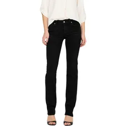 Only Damen Jeans ONLALICIA DOT297 Straight Fit Schwarz 15252221 Normaler Bund Reißverschluss W 26 L 32