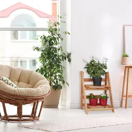 Relaxdays Blumentreppe 51 x 41 x 25 cm Braun