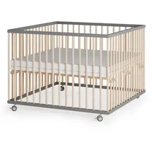 Sämann – make a difference. Laufgitter, Grau, Natur, Holz, Echtholz,Buche, 100x74x100 cm, Babymöbel, Laufstall Baby
