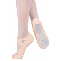 tanzmuster Ballettschläppchen „Jona“ aus Baumwoll-Stretch, ganze Sohle Tanzschuh zum Reinschlüpfen fürs Kinder Ballett rosa 33