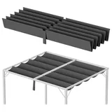 Vigevee Ersatzdach für Pavillon 238x259 cm, Dunkelgrau, Pavillon Dachplane aus Polyester mit PA-Beschichtung,UV-beständig, Ersatz-Pavillondach f... - Dunkelgrau