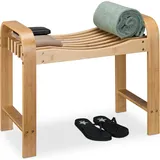 Relaxdays Badhocker mit Griffen braun