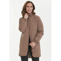 Outdoorjacke WEATHER REPORT "Nokka", Damen, Gr. 38, braun (hellbraun), 100% Polyester, kariert, casual, lang, Langarm, Jacken, mit atmungsaktiver Funktion