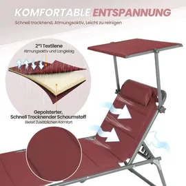 HOMECALL Gartenliege Klappbar Rot