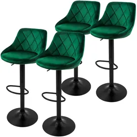 ML DESIGN modern liv 4er Set Barhocker Höhenverstellbar Drehbar Barstuhl Samt Bistrohocker Fußstütze