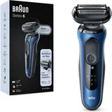 Braun Series 6 61-B1000s, Folienschaber, SensoFlex, SensoFoil, Tasten, Schwarz, Blau, LED, Akku - Schwarz/Blau