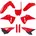 polisport off road Restyling-Kit für Honda CRF 250R/450R 22 24 Gabelschutzblech Rot