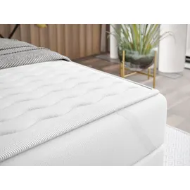 Mirjan24 Boxspringbett Venezia, Ehebett mit zwei Bettkästen, Doppelbett mit Topper, Schlafzimmer (Kronos 09 Größe: 160x200 cm) - Blau