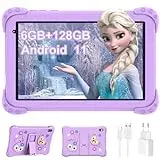 YUMBOT 8 Zoll Kinder Tablet 128 GB Android 11 Kids Tablet Kindersicherung 6 GB RAM TF256GB Tablet für Kinder 1280x800HD 4000mAh WiFi Kinder Tablet ab 3 4 5 6 7 8 Jahre mit Schutzhülle,Lila