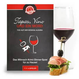 www.mitmach-krimi.de Krimi-Dinner Vino, Tapas und EIN Mord - Tod auf der Bodega Alegria – Krimidinner Spiel für zuhause für 4 Personen – Krimispiel für Erwachsene – Mallorca, mitmach Krimi