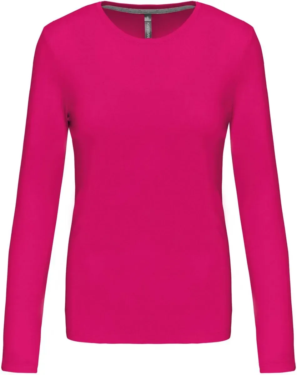 Kariban Damen T-Shirt langarm K383 fuchsia L