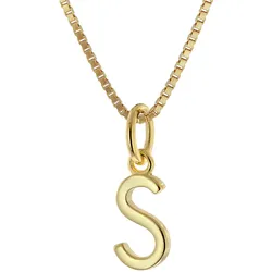 trendor 15255-S Damen-Kette mit Buchstabe S Anhänger Gold auf Silber 925, 40 cm