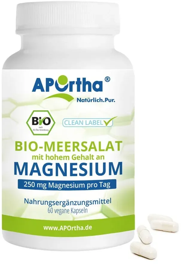 APOrtha® Bio-Meersalat mit einem hohem Gehalt an Magnesium - vegane Bio-Magnesium-Kapseln 60 St