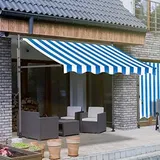 ZGHQHCDRH Klemmmarkise mit Handkurbel für den Balkon, UV-beständig, höhenverstellbar und wasserfest, ideal als Sonnenschutz ohne Bohren