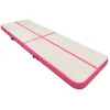 Aufblasbare Gymnastikmatte mit Pumpe 400x100x15 cm PVC Rosa