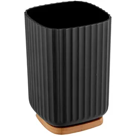 Wenko Zahnputzbecher Schwarz/Natur
