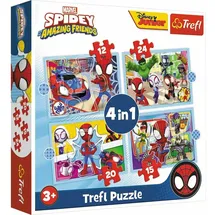 Trefl 4 in 1 Puzzle 12,15, 20, 24 Teile Marvel Spidey