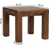 Wohnling Couchtisch Massivholz Sheesham 45 x 45 x 40 cm - natur