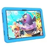 VASOUN Tablet Kinder 10 Zoll, Android 14 Kids Tablet mit Gehäuse, 4G LTE+5G WiFi, 128 GB ROM, Dual Kamera, 8000mAh, Kindersicherung, Kindersoftware Vorinstalliert(Blau)