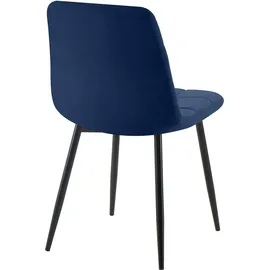 CLP Esszimmerstuhl Tilde Samt blau 4er Set