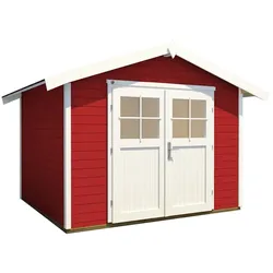 Weka Gartenhaus 122 - 28 mm-Gartenhaus 122 - 300 x 235 cm (Gr. 4)-schwedenrot - 50 % Rabatt auf Dacheindeckung