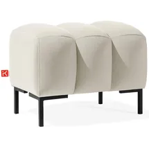 konsimo® Sitzhocker Veloursstoff 60 x 50 x 50 cm Blau/Schwarz