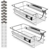 Ikodm Teleskopschublade 6X30cm Küchenschublade, Schrankauszug,Küchenschrank Auszug Nachrüsten,Küchenschubladen aus Metall Einbauschublade für Spülschrank,Schrank Schubladen Ausziehbar