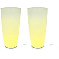 MeineWunschleuchte 2er Set LED Blumentopf mit RGB Farbwechsel Pflanzkübel