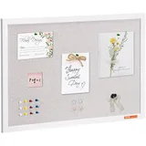Vevor 30"x20" weiße Korktafel mit Leinenoberfläche – Stilvolles Pinnwand zur Wandmontage für Zuhause, Schule, Büro – Elegantes und funktionales Schwarzes Brett