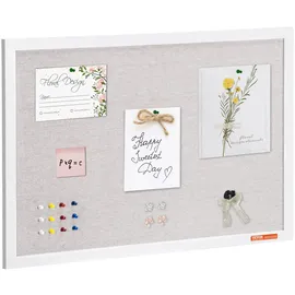 Vevor 30"x20" weiße Korktafel mit Leinenoberfläche – Stilvolles Pinnwand zur Wandmontage für Zuhause, Schule, Büro – Elegantes und funktionales Schwarzes Brett