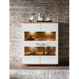 Harper Highboard 110 x 136 x 40 cm Weiß