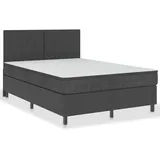 vidaXL Boxspringbett Dunkelgrau Stoff 160x200 cm