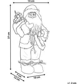 Beliani Weihnachtsmann 37 cm Braun/Weiß