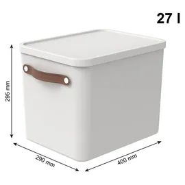 Rotho Maloja Aufbewahrungsbox 40,0 x 29,0 x 29,5 cm 2-tlg. weiß