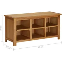 VidaXL Schuhregal 90 x 45 x 37 cm eiche