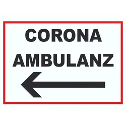 HB-Druck Corona Ambulanz Pfeil links Schild A1 (594x841mm)