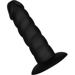 Gerippter Dildo aus Silikon, 13,5 cm, schwarz