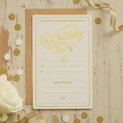 Metallic Perfection  10 Hochzeit Einladungskarten creme gold