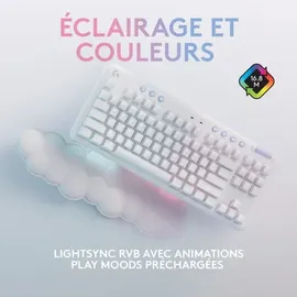 Logitech G G715, Kabellos, RF Wireless + Bluetooth, Mechanischer Switch, AZERTY, RGB-LED, Weiß